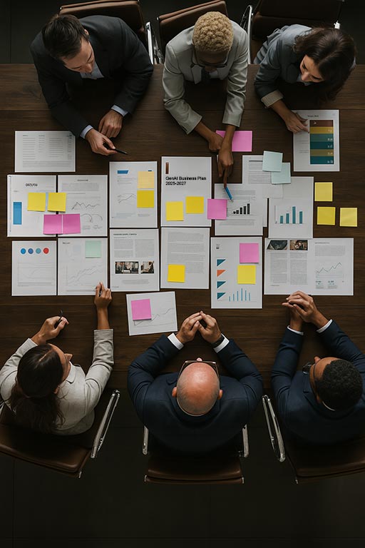 Silver Lined AI - Executives working on AI strategy